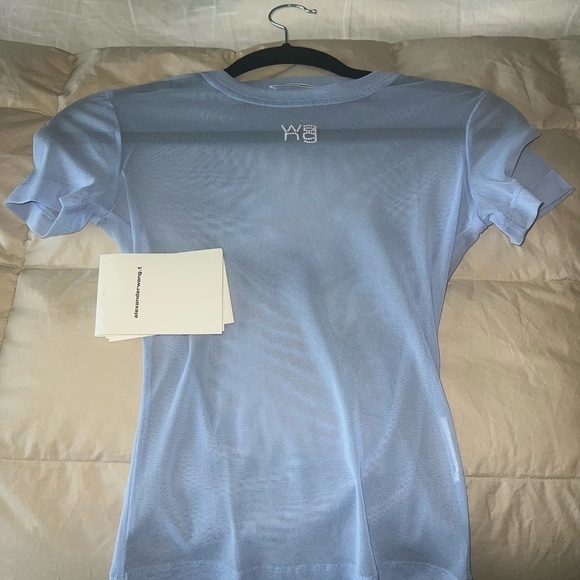 Alexander Wang Hotfix short-sleeve mesh T-shirt Baby Blue - Picture 3 of 12